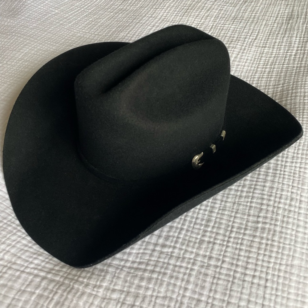 Justin 3x Wool Felt Cowboy Hat in Black | Size 7 1/8